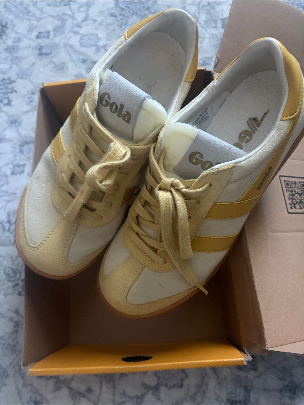 Gola Women's Yellow & Cream Retro Sneakers